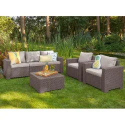 Mobilier de grădină Rattan Deluxe - cappuccino