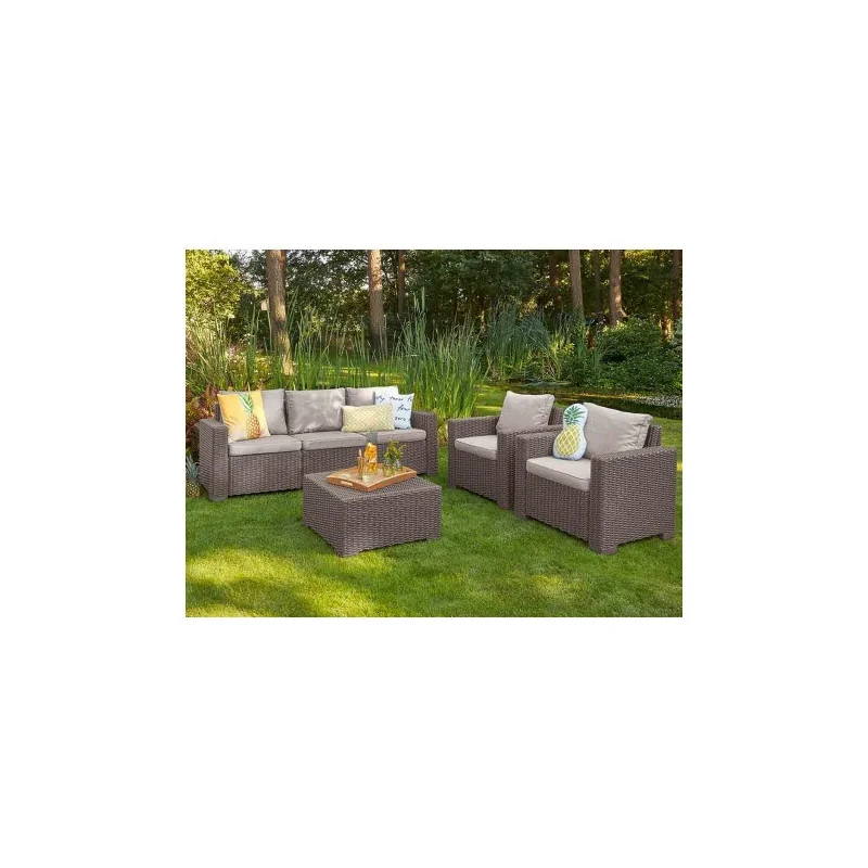 Mobilier de grădină Rattan Deluxe - cappuccino