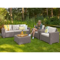 Mobilier de grădină Rattan Deluxe - cappuccino