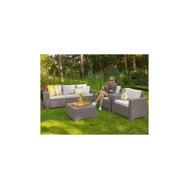 Mobilier de grădină Rattan Deluxe - cappuccino