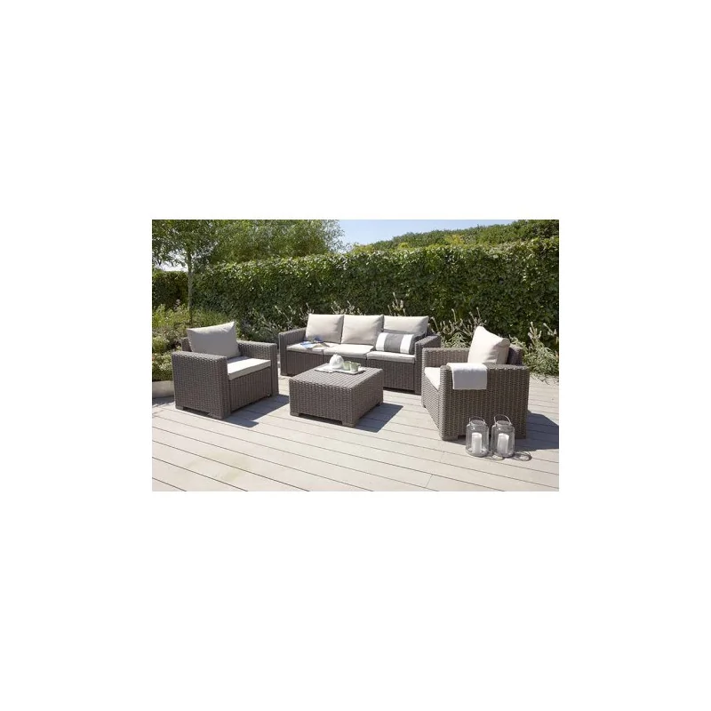 Mobilier de grădină Rattan Deluxe - cappuccino