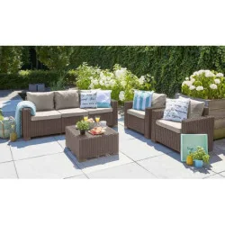 Mobilier de grădină Rattan Deluxe - cappuccino