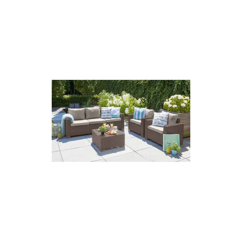 Mobilier de grădină Rattan Deluxe - cappuccino