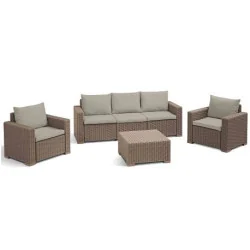 Mobilier de grădină Rattan Deluxe - cappuccino