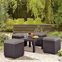 Scaun de gădina Brown Cube - maro