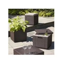 Scaun de gădina Brown Cube - maro