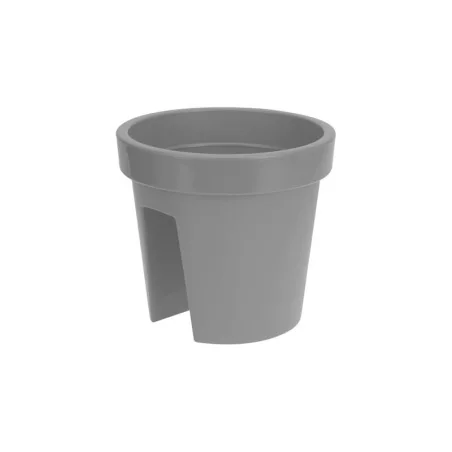 Ghiveci rotund din plastic pentru balcon Lena – gri 28 cm