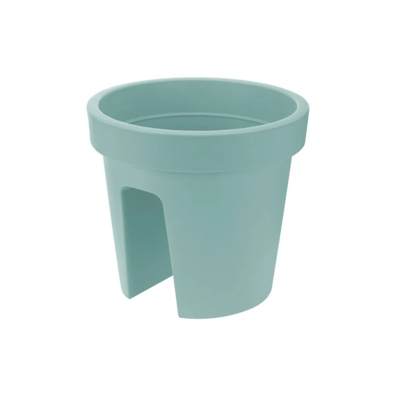 Ghiveci rotund din plastic pentru balcon Lena – verde 28 cm