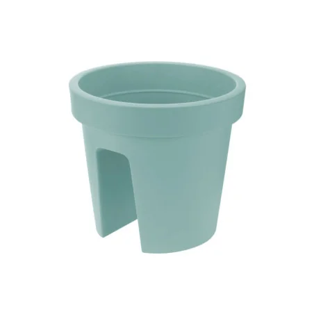 Ghiveci rotund din plastic pentru balcon Lena – verde 28 cm