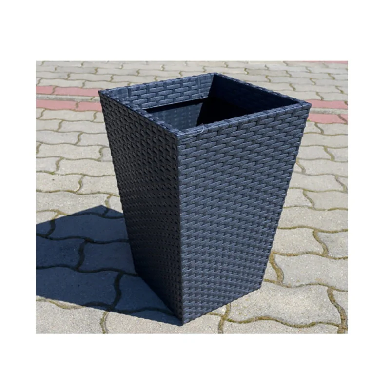 Ghiveci de flori pentru grădină sau terasă Keter Rattan S 23.6L - antracit