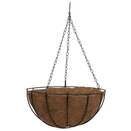 Ghiveci decorativ cu lant, rotund, nuca de cocos, 35x17 cm