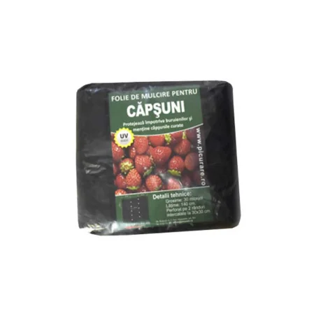 Folie de mulcire neagră pentru căpșuni 140cm