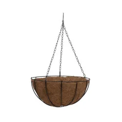 Ghiveci decorativ cu lanț, rotund, nuca de cocos