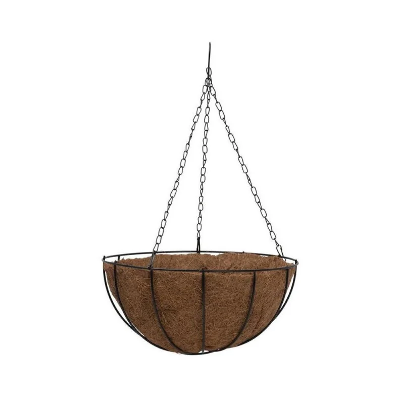 Ghiveci decorativ cu lanț, rotund, nuca de cocos