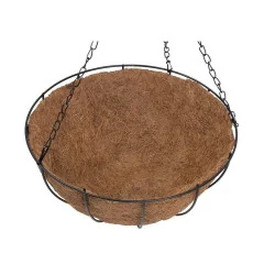 Ghiveci decorativ cu lanț, rotund, nuca de cocos