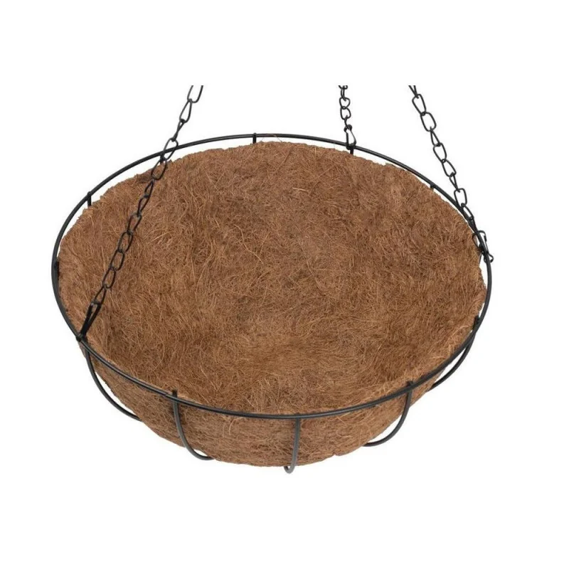 Ghiveci decorativ cu lanț, rotund, nuca de cocos
