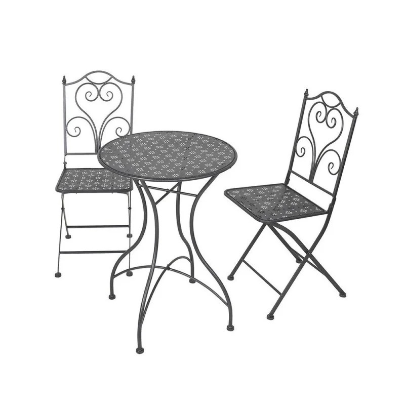 Set mobilier bistro 3 piese, negru