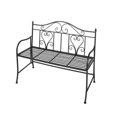 Bancă de grădină bistro din metal, negru