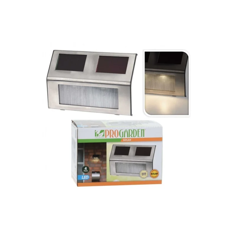 SET 4 LAMPI SOLARE DIN INOX PENTRU EXTERIOR