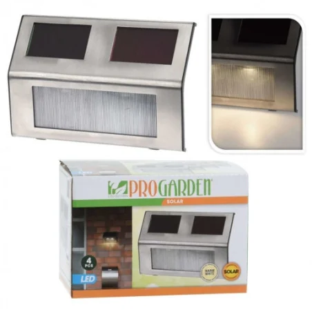 SET 4 LAMPI SOLARE DIN INOX PENTRU EXTERIOR