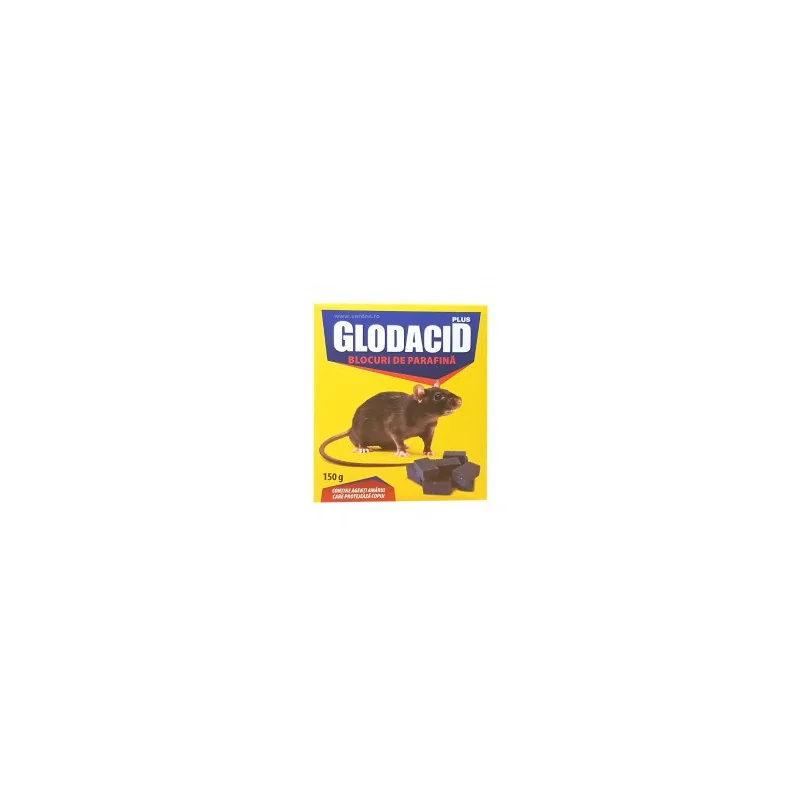 Raticid Blocuri Cerate GLODACID PLUS - 150 g, Brodifacoum, Otrava Sobolani si Soareci