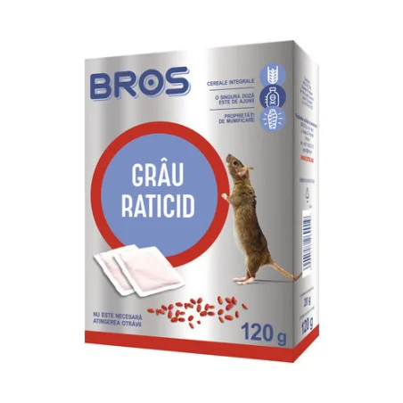 Grau Raticid Impotriva Soarecilor si a Sobolanilor 120g Bros