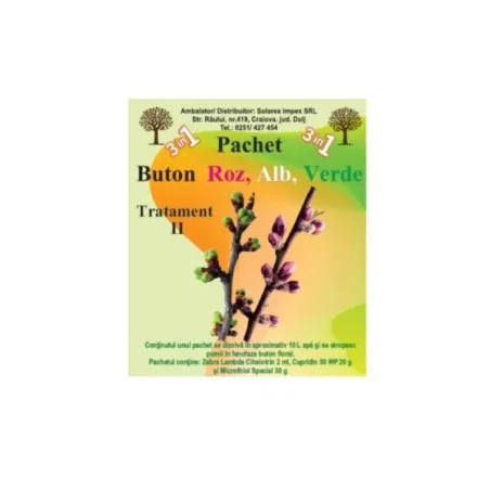 Pachet II Tratament 3in1 pomi buton roz, alb, verde