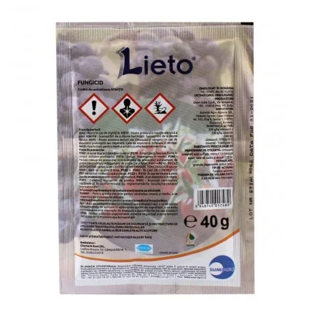 Fungicid LIETO - 40 g, Sumi Agro, Cartofi, Tomate, Vita de vie, Sistemic