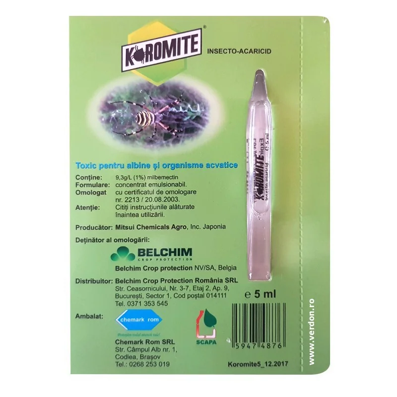 Insecticid acaricid KOROMITE - 5 ml, Mitsui Chemicals, Mar, Castraveti, Vita de vie