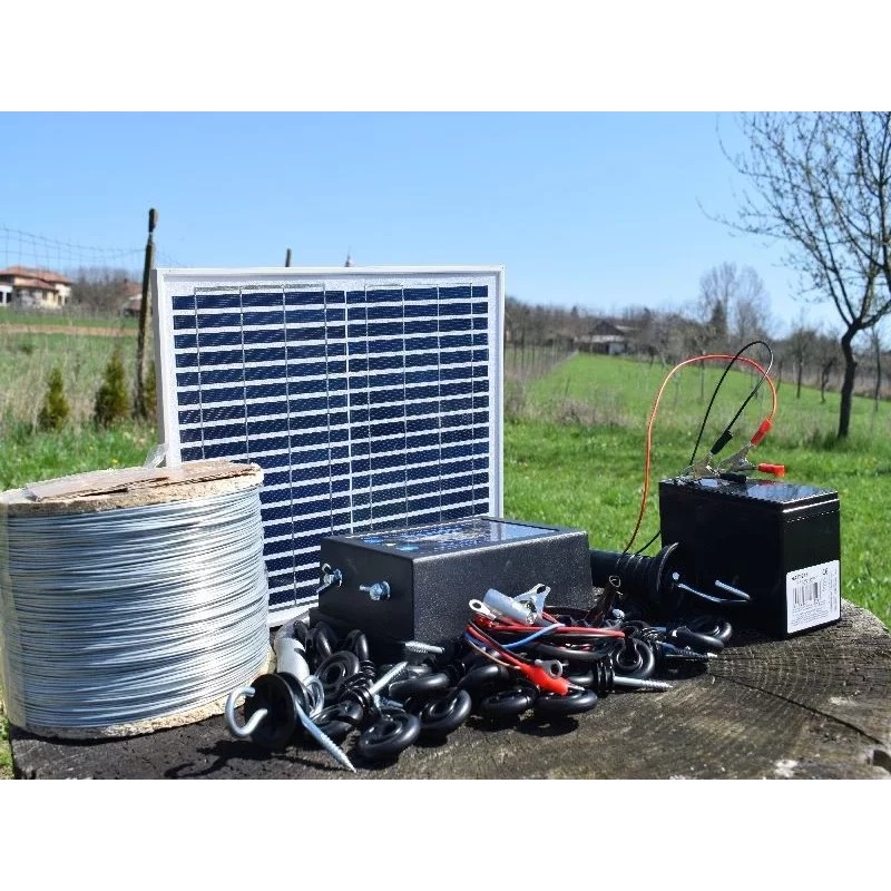 Pachet Panou Solar 10W pentru Gard Electric + Acumulator