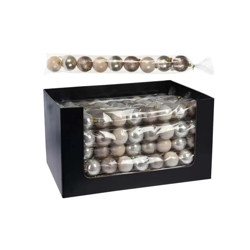 Set 9 buc. globuri decorative de crăciun, sampanie 6 Cm