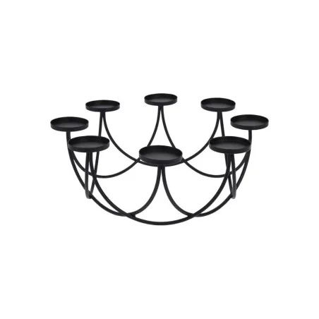 Suport pentru 8 lumanari negru 30x121 cm