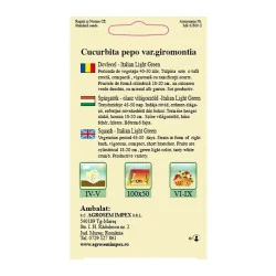 Seminte de dovlecel - Italian Light Green, Agrosem 4Gr.