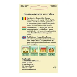Seminte de varza rosie - Langedijker Bewaar, Agrosem 4Gr.