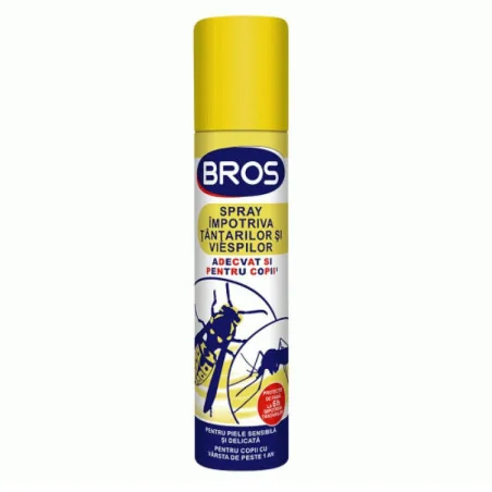 Spray impotiva tantarilor si viespelor ( adecvat pentru copii), Bros 90ml