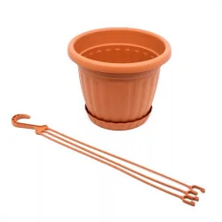 Ghiveci din plastic cu agatator detasabil 23cm