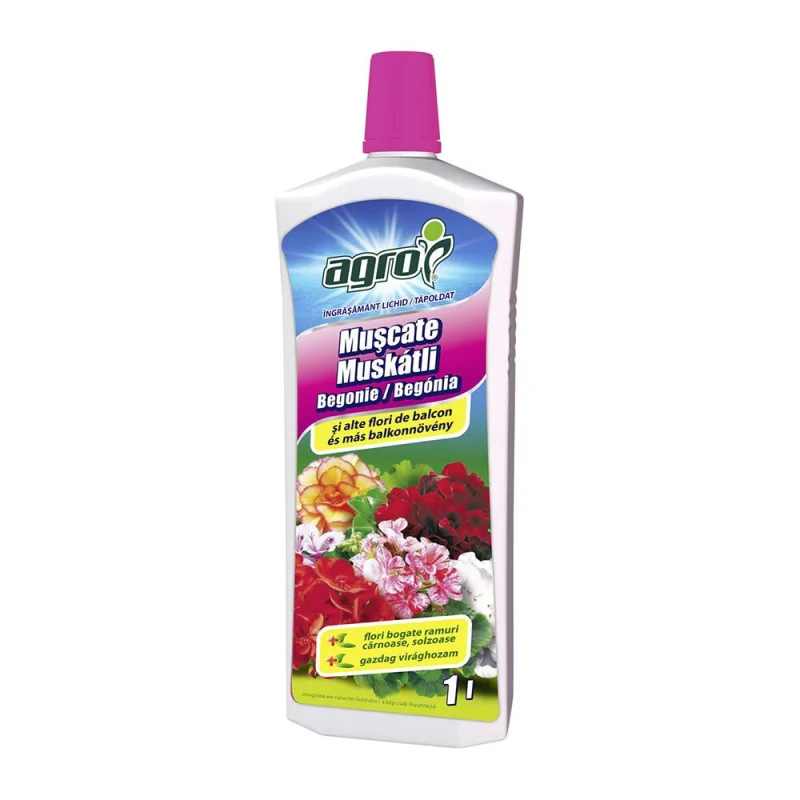 Ingrasamant lichid pentru muscate si flori de balcon, Agro 1L