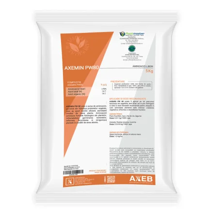 BIOSTIMULATOR AXEMIN WP 80 5kg – Biostimulator Premium cu 80% Aminoacizi liberi pentru Creșterea și Rezistența Plantelor 5kg