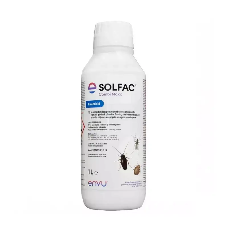 Insecticid SOLFAC COMBI MAXX - 1 Litru, Envu, Gandaci de bucatarie, Plosnite, Purici, Furnici, Tantari