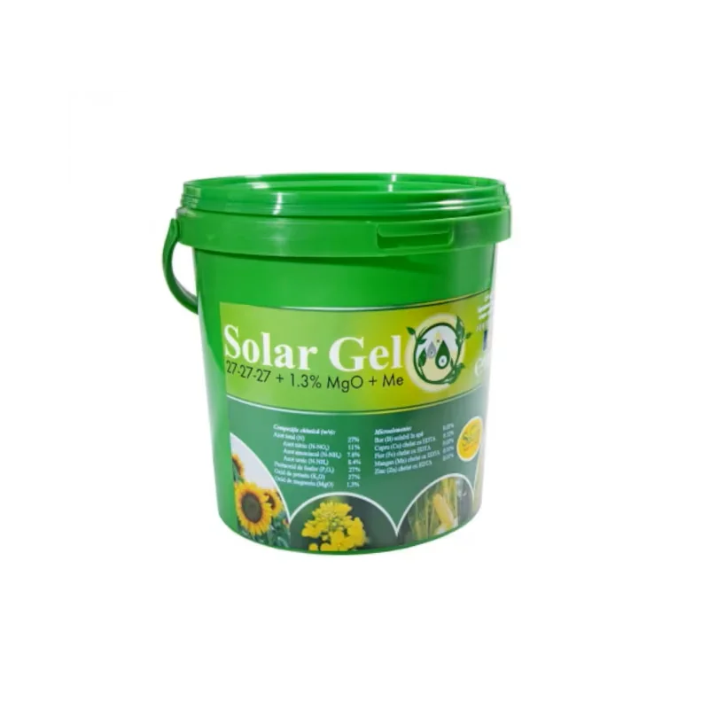 Solar Gel 27-27-27 + 1,3 Mg + ME 4 kg – Îngrășământ hidrosolubil NPK echilibrat pentru fertigare și aplicare foliară