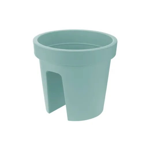 Ghiveci rotund din plastic pentru balcon Lena – verde 28 cm