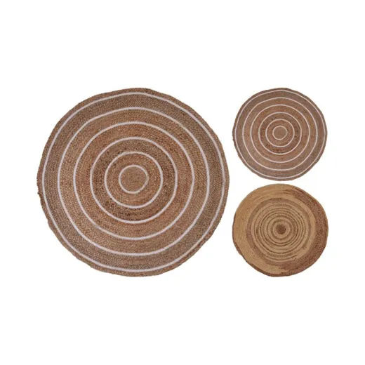 Covor rotund cu imperiu împletit din iuta Diana - 90cm