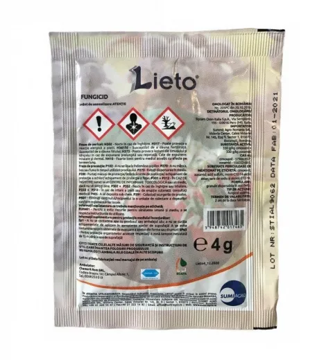 Fungicid LIETO - 4 g, Sumi Agro, Cartofi, Tomate, Vita de vie, Sistemic