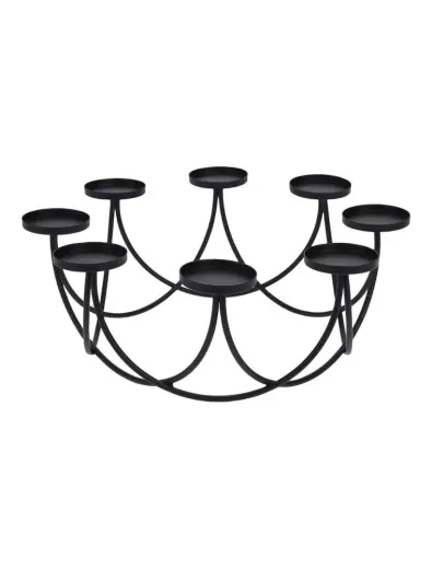 Suport pentru 8 lumanari negru 30x121 cm