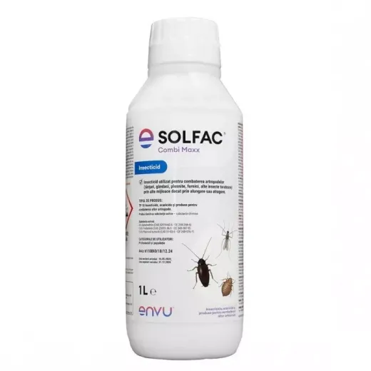Insecticid SOLFAC COMBI MAXX - 1 Litru, Envu, Gandaci de bucatarie, Plosnite, Purici, Furnici, Tantari